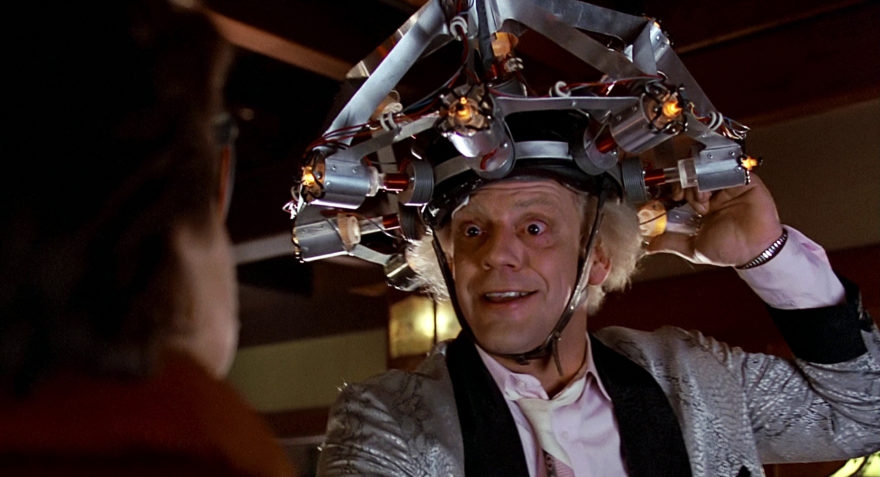 Christopher Lloyd has a big idea in Back to the Future