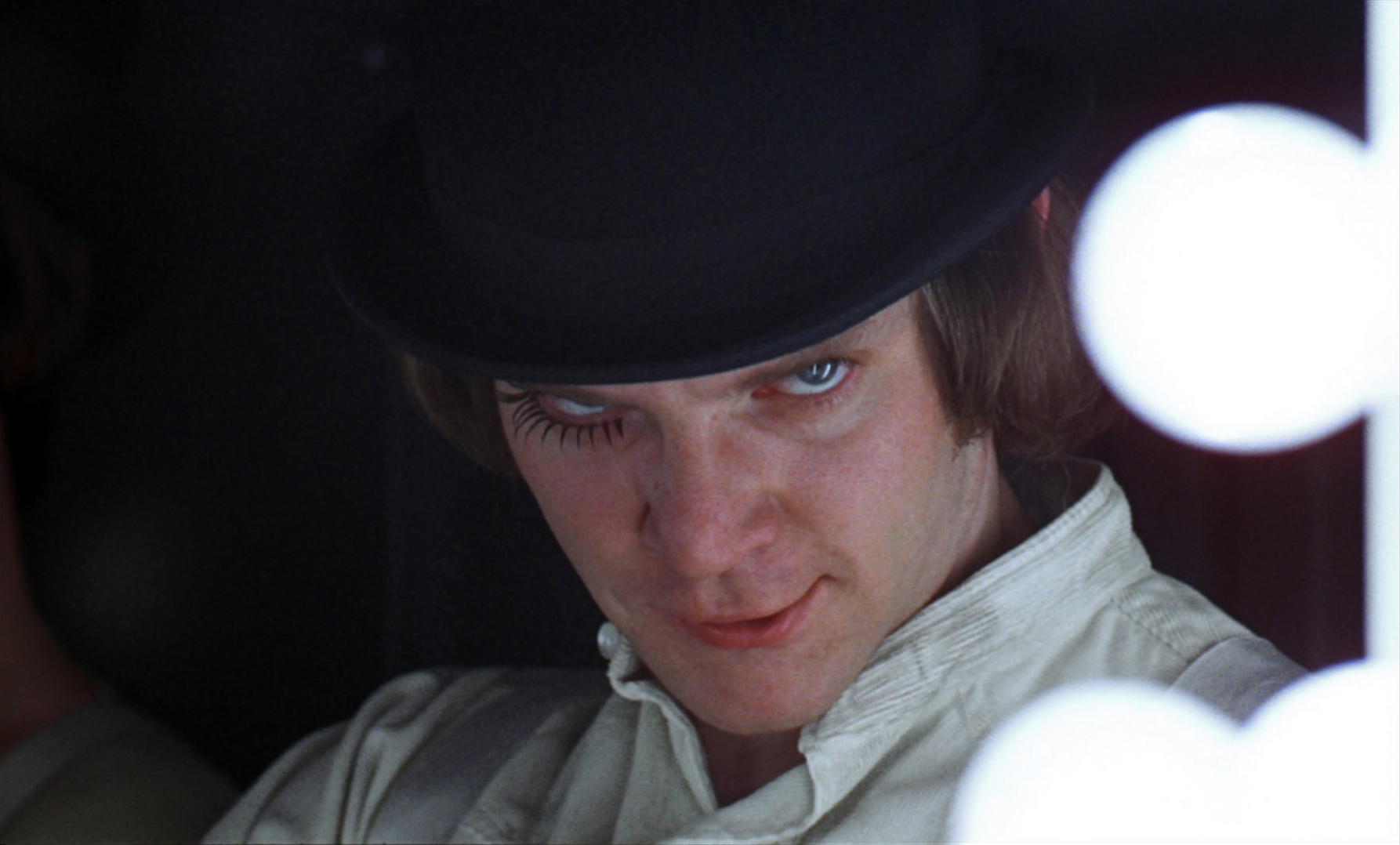 Milk anyone? Malcolm McDowell in Stanley Kubrick's A Clockwork Orange