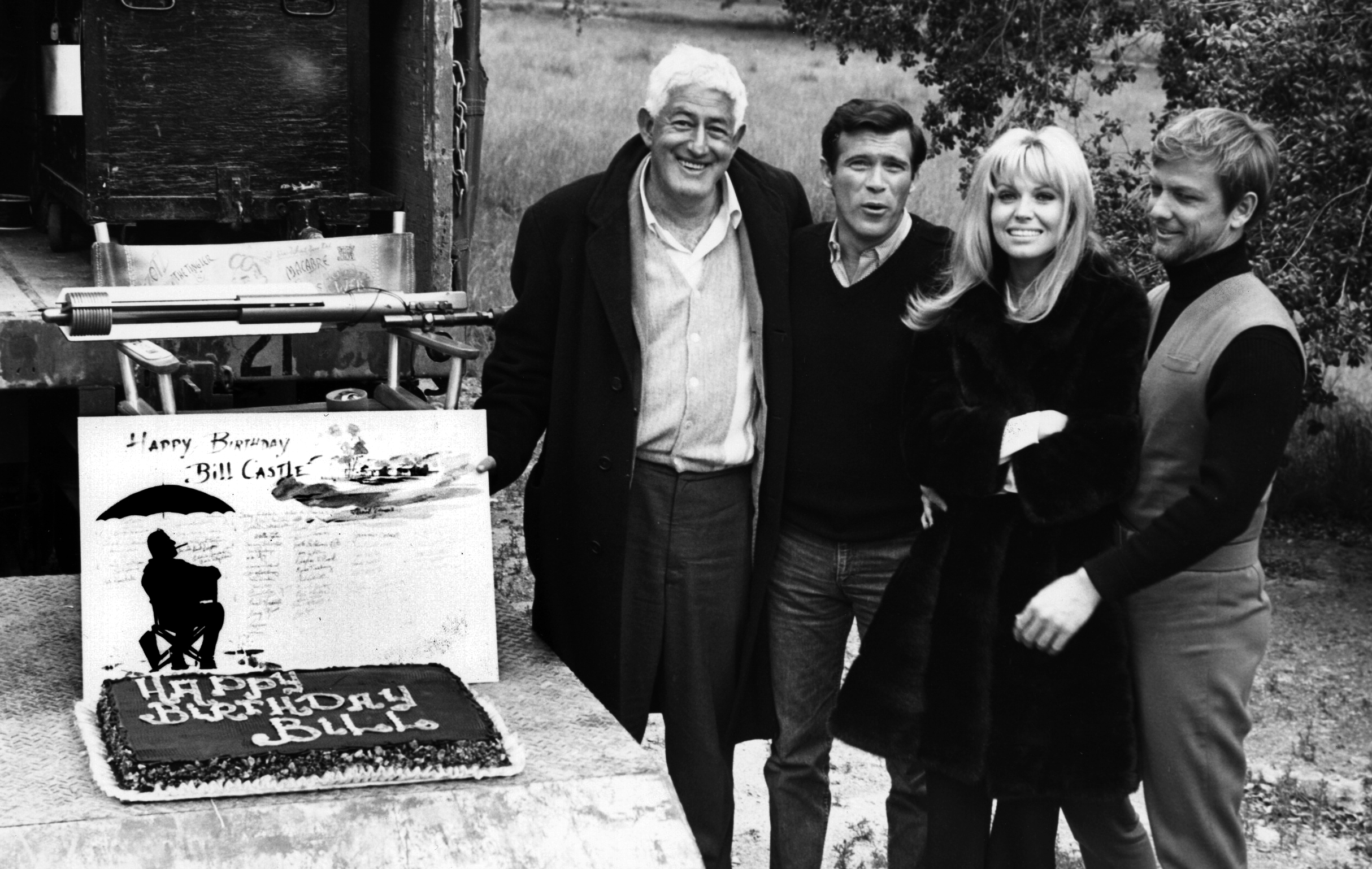 William Castle and the cast of Project X on his birthday